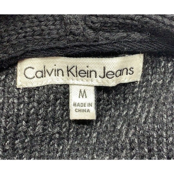 Calvin Klein Jeans Men's Knit Hooded Sweater Size M Kangaroo Pockets - Picture 11 of 15